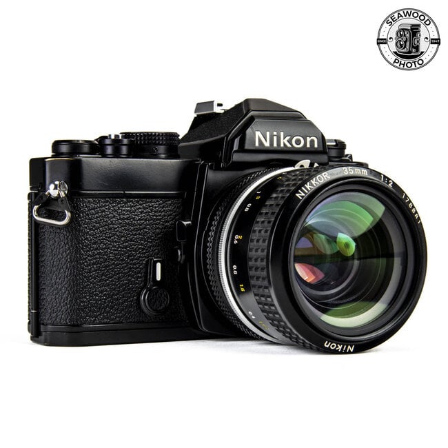 Nikon FM (Black) w/ 35mm f/2 Ai GOOD+