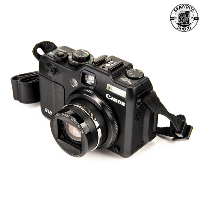 Canon PowerShot G12 10MP Digital Camera + battery, charger, strap GOOD+