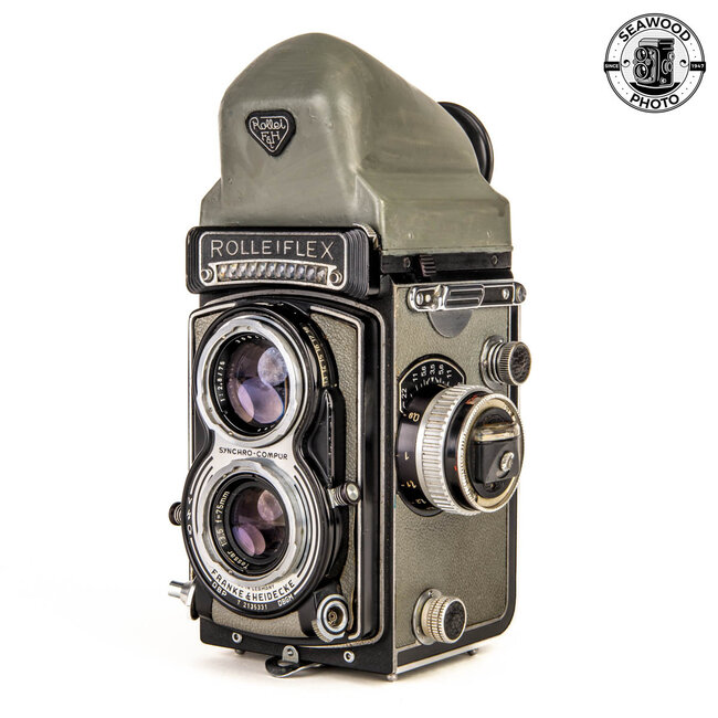 Rolleiflex T Type 1 (1958) Gray  w/75mm f/3.5 Zeiss Tessar, Prism GOOD+
