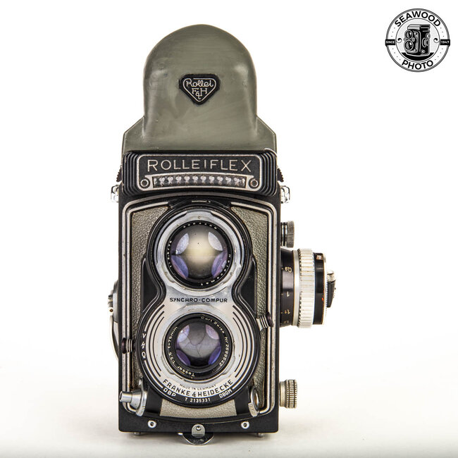Rolleiflex T Type 1 (1958) Gray  w/75mm f/3.5 Zeiss Tessar, Prism GOOD+