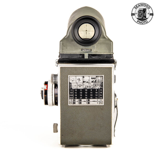 Rolleiflex T Type 1 (1958) Gray  w/75mm f/3.5 Zeiss Tessar, Prism GOOD+