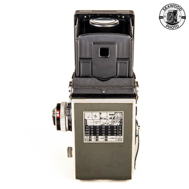 Rolleiflex T Type 1 (1958) Gray  w/75mm f/3.5 Zeiss Tessar, Prism GOOD+