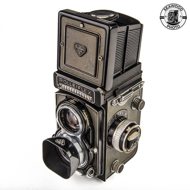 Rolleiflex T Type 1 (1958) Gray  w/75mm f/3.5 Zeiss Tessar, Prism GOOD+