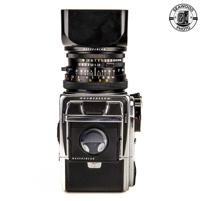 Hasselblad 503CX w/80mm f2.8 CF, A12, WLF GOOD+
