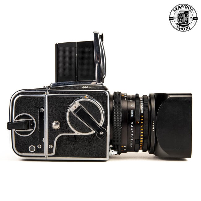 Hasselblad 503CX w/80mm f2.8 CF, A12, WLF GOOD+
