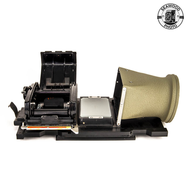 Sinar Rapid Sliding Adapter with Magnifier and Graflex 6x7 120 Roll Film Back GOOD