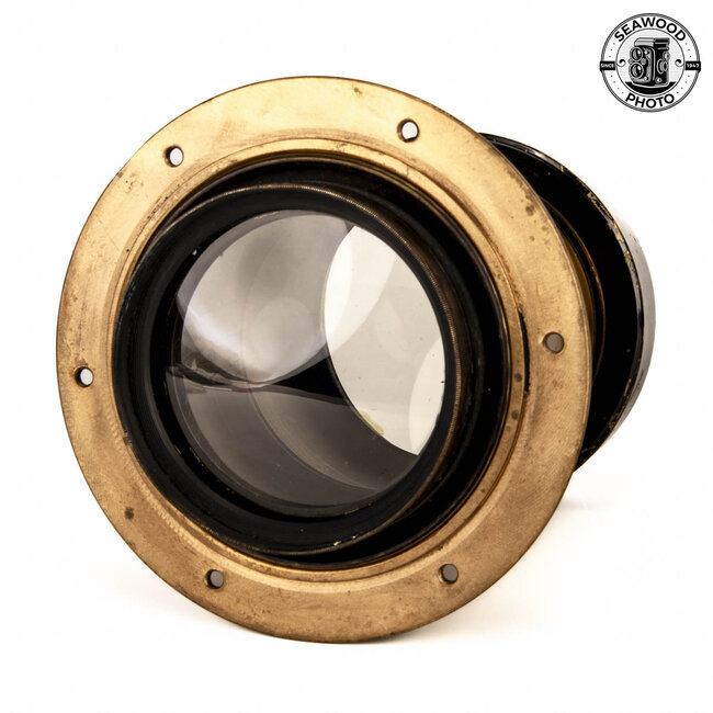 12x16 Rapid Rectilinear 450mm f7 Brass Lens w/flange GOOD