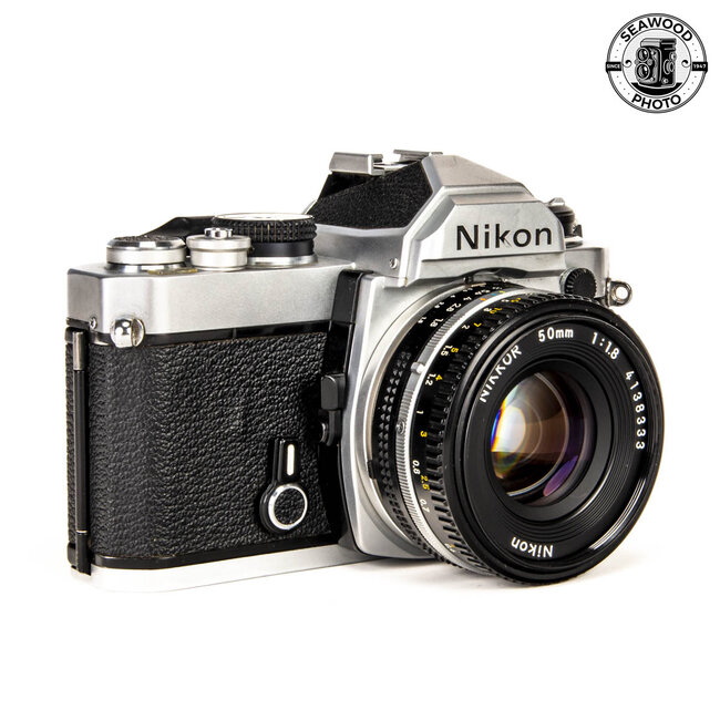 Nikon FM Silver w/50mm f1.8 AI-S GOOD+