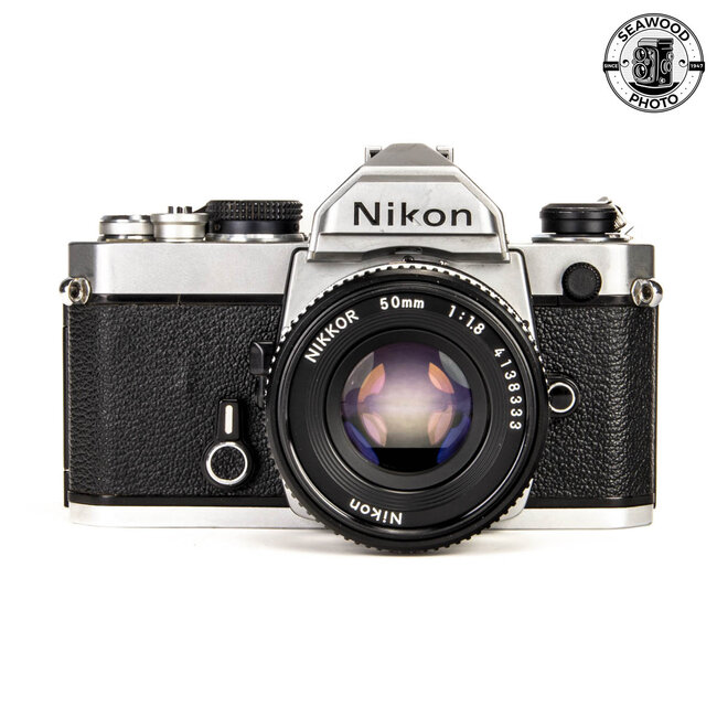 Nikon FM Silver w/50mm f1.8 AI-S GOOD+