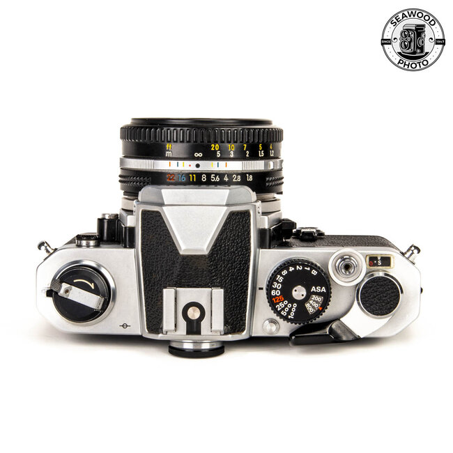 Nikon FM Silver w/50mm f1.8 AI-S GOOD+