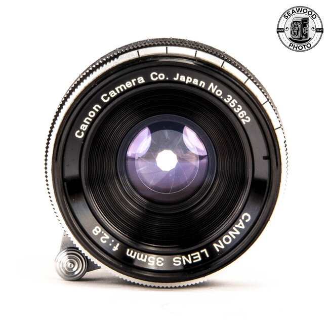Canon 35mm f/2.8 Lens Leica M39 Mount w/Shade EXCELLENT