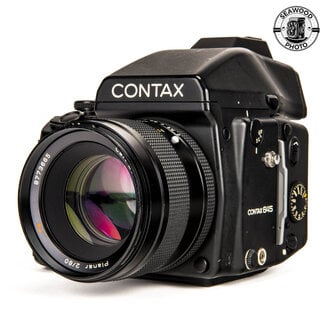 Contax Contax 645 w/80mm f2 Planar and AE Prism GOOD