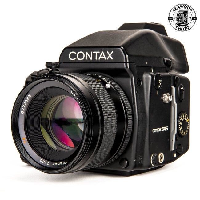 Contax 645 w/80mm f2 Planar and AE Prism GOOD