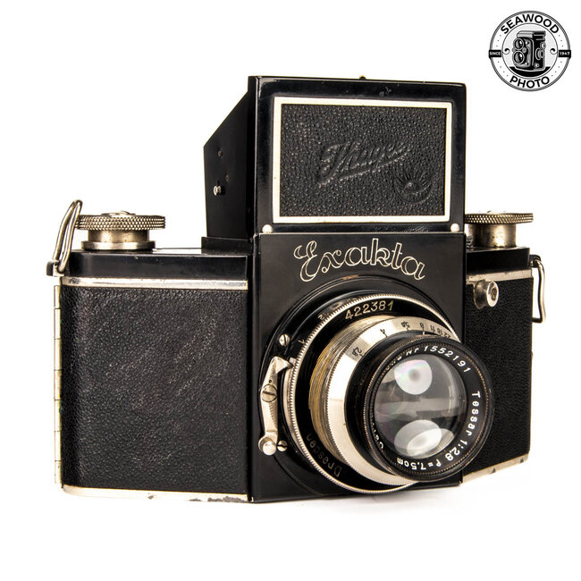 Exacta Model B 127 Camera w/Zeiss 75mm f/2.8 Tessar READ