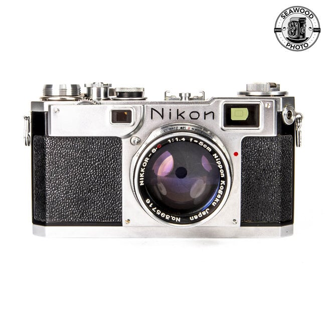 Nikon S2 Black Dial w/ 50mm f1.4 and Lots of Accessories GOOD+