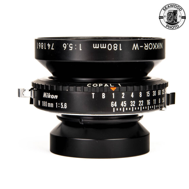Nikon Nikkor-W 180mm f/5.6 4x5 Lens in Copal 1 Shutter GOOD+