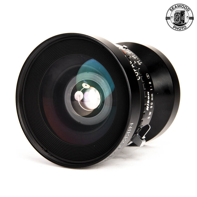 Nikon Nikkor SW 90mm f/8 4x5 Lens in Copal 0 Shutter EXCELLENT