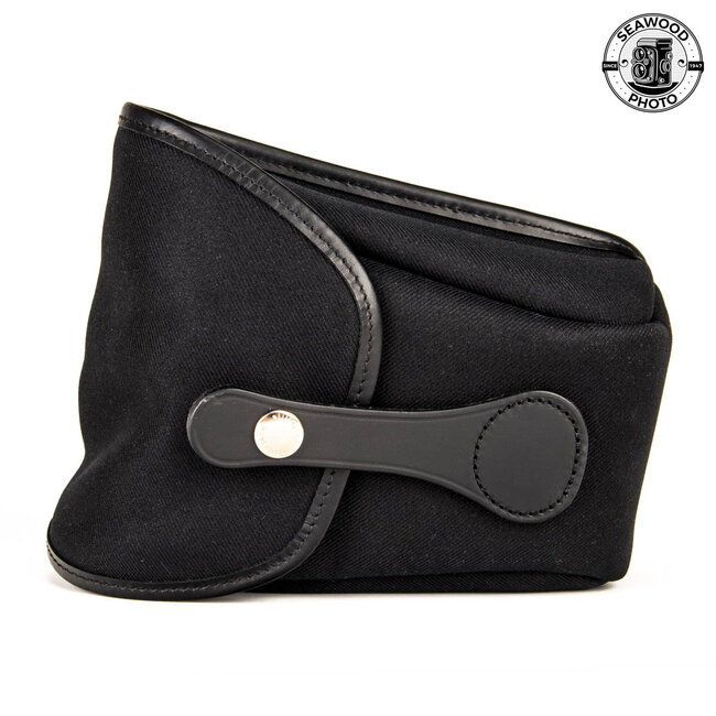 Billingham Avea 8 Compact End Pouch Pocket - Black Canvas + Black Leather New