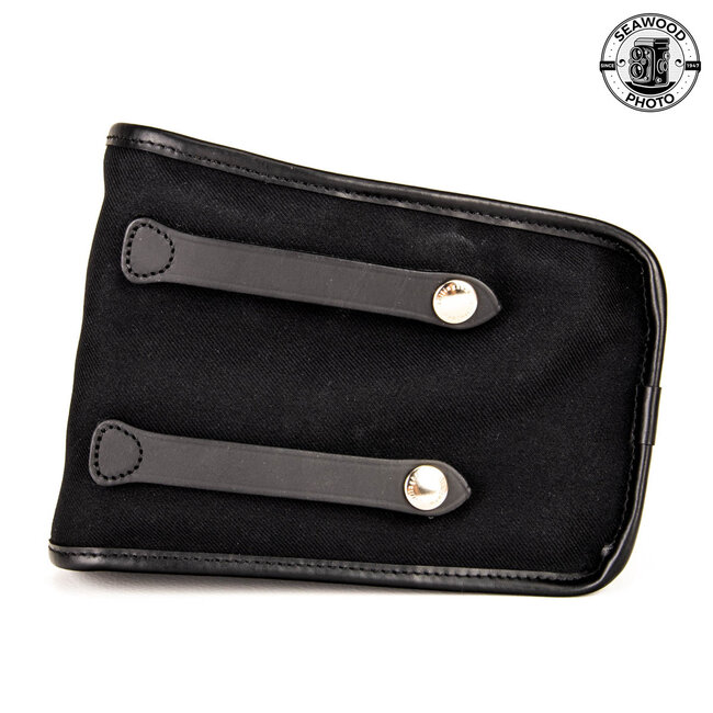 Billingham Avea 8 Compact End Pouch Pocket - Black Canvas + Black Leather New