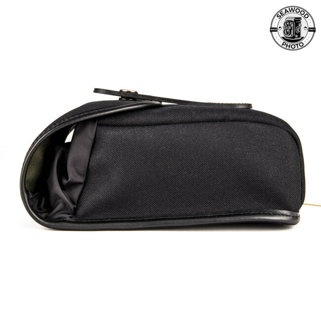 Billingham Avea 8 Compact End Pouch Pocket - Black Canvas + Black Leather New