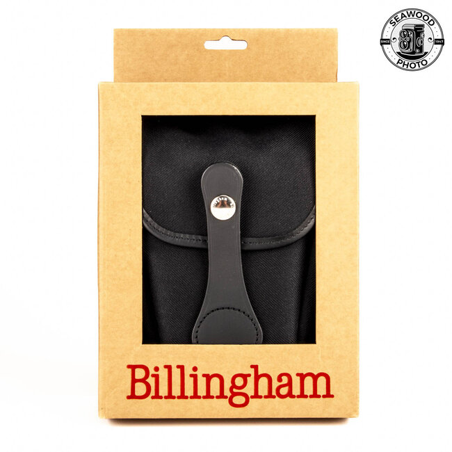Billingham Avea 8 Compact End Pouch Pocket - Black Canvas + Black Leather New