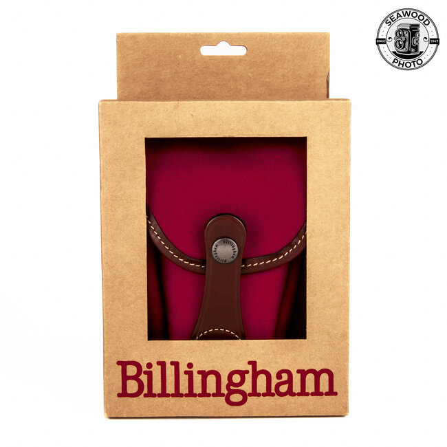 Billingham Avea 7 Compact End Pouch Pocket - Burgundy / Chocolate Leather New