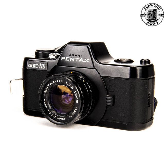 Pentax Auto 110 with 18mm, 50mm, and 70mm f2.8 lens GOOD+