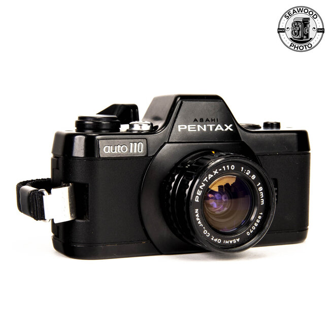 Pentax Auto 110 with 18mm, 50mm, and 70mm f2.8 lens GOOD+