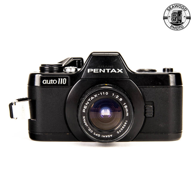 Pentax Auto 110 with 18mm, 50mm, and 70mm f2.8 lens GOOD+