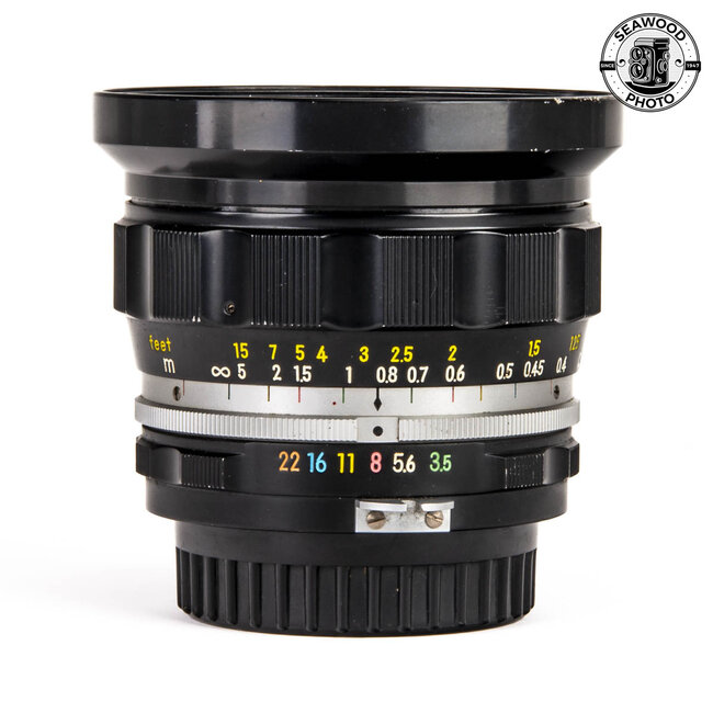 Nikon Nikkor-UD 20mm f/3.5 Non-AI with HN-9 Shade GOOD