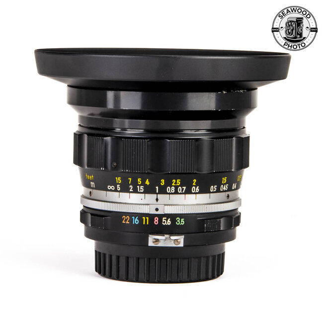 Nikon Nikkor-UD 20mm f/3.5 Non-AI with HN-9 Shade GOOD