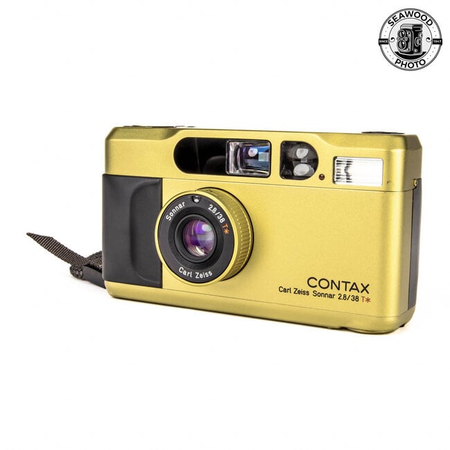 Contax T2 Gold Point & Shoot w/ Data Back EXCELLENT