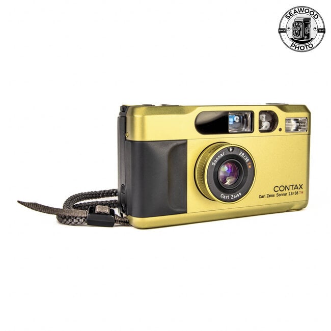 Contax T2 Gold Point & Shoot w/ Data Back EXCELLENT