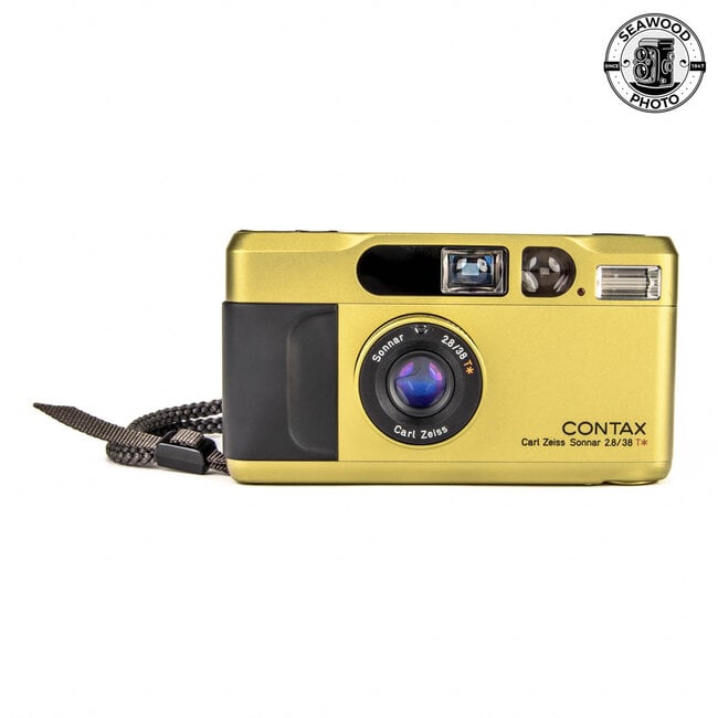 Contax T2 Gold Point & Shoot w/ Data Back EXCELLENT