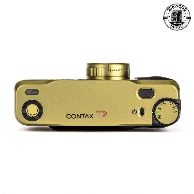 Contax T2 Gold Point & Shoot w/ Data Back EXCELLENT