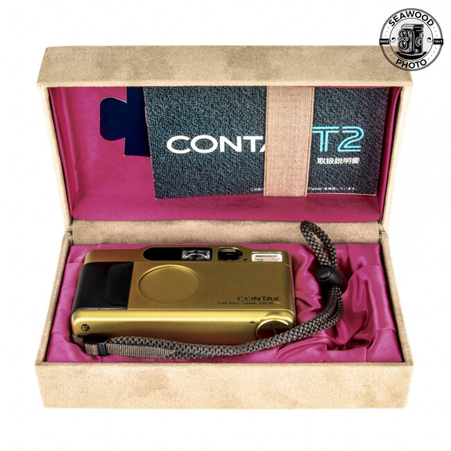 Contax T2 Gold Point & Shoot w/ Data Back EXCELLENT