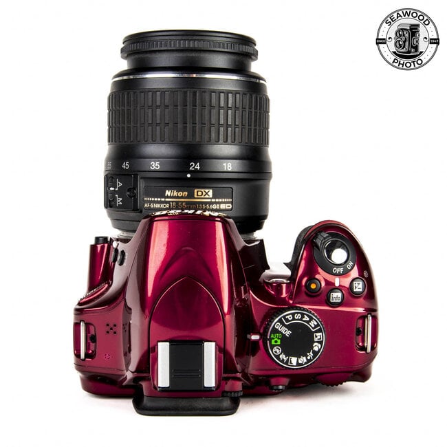 Nikon D3200 (RED) 24MP 2 Lens Kit DX 18-55mm + 55-200mm EXCELLENT