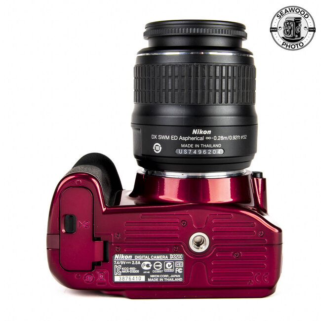 Nikon D3200 (RED) 24MP 2 Lens Kit DX 18-55mm + 55-200mm EXCELLENT