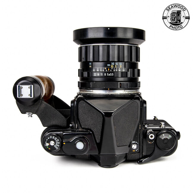 Pentax 67 Camera Kit w/ 55mm f/3.5, TTL Prism, & Grip GOOD