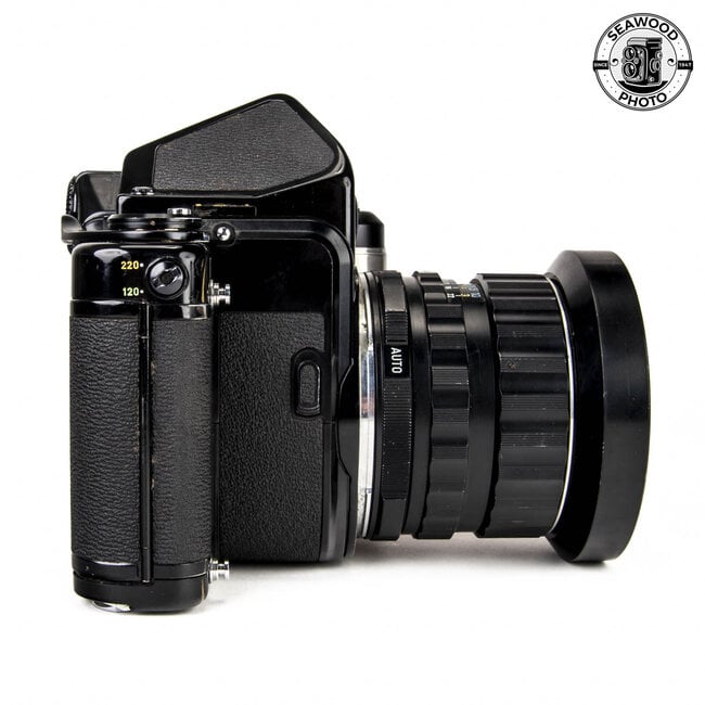 Pentax 67 Camera Kit w/ 55mm f/3.5, TTL Prism, & Grip GOOD