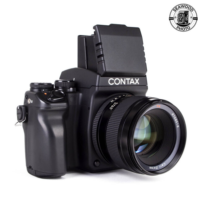 Contax 645 w/ Planar 80mm f/2, AE Prism, Waist level, & Extra Back EXCELLENT
