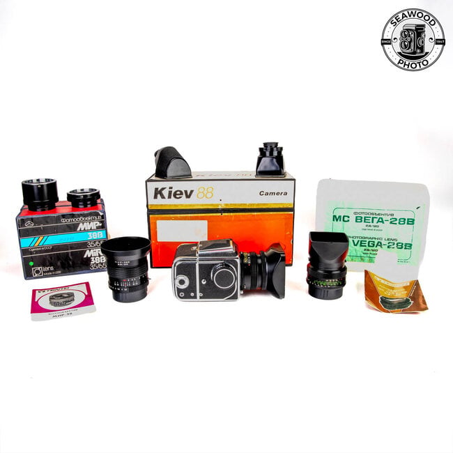 Kiev 88, 3 lens kit 65mm/80mm/120mm with Accessories GOOD+