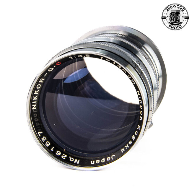 Nikon Nikkor Q C 135mm f/3.5 Lens Fits Contax and Nikon Rangefinder Cameras GOOD