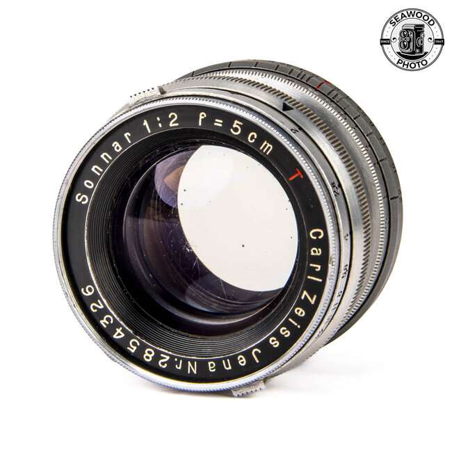 Zeiss 50mm f/2 Sonnar Red-T Wartime in Leica M39 Mount GOOD-