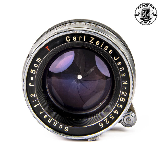 Zeiss 50mm f/2 Sonnar Red-T Wartime in Leica M39 Mount GOOD-