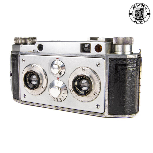 Busch Veriscope F40 3D Stereo Film Camera. Berthiot 40mm lenses GOOD