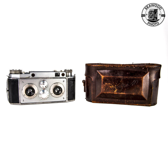 Busch Veriscope F40 3D Stereo Film Camera. Berthiot 40mm lenses GOOD