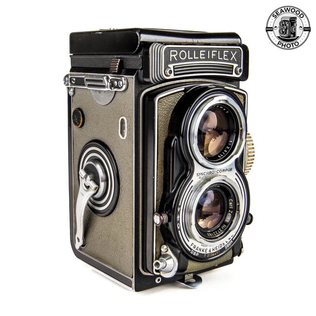 Rolleiflex T Gray w/Zeiss 75mm f/3.5 Tessar, Brite-Screen (1958)  GOOD+