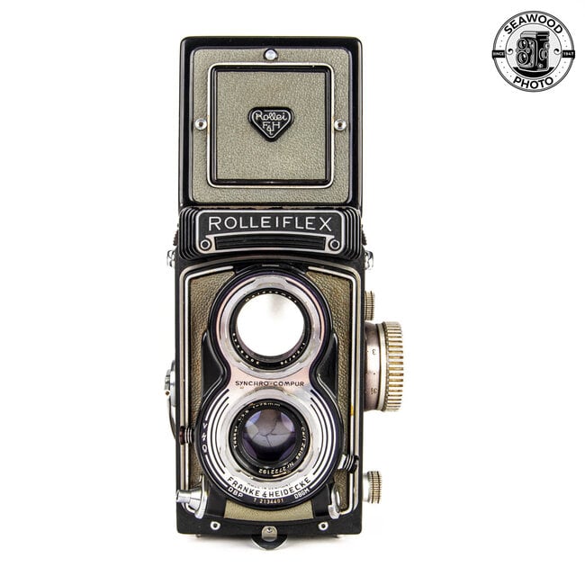 Rolleiflex T Gray w/Zeiss 75mm f/3.5 Tessar, Brite-Screen (1958)  GOOD+