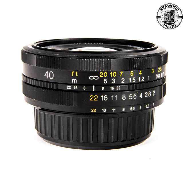 Voigtlander Nikon-F 40mm f2 SL w/ LH-40N Hood and Close Up Lens  GOOD+